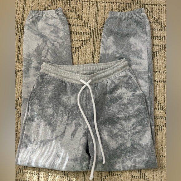 HS Pants - Tie-Dye Gray Jogger Sweatpants with Drawstring size S/M